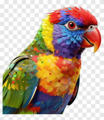 Vibrant Parrot Portrait PNG
