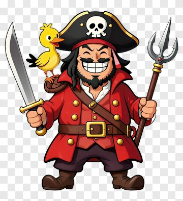 Pirate With Yellow Chicken PNG