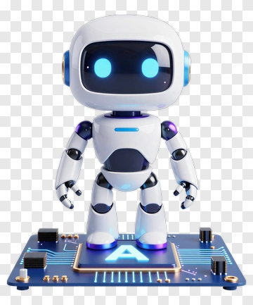 Friendly Robot Standing On Circuit Board PNG