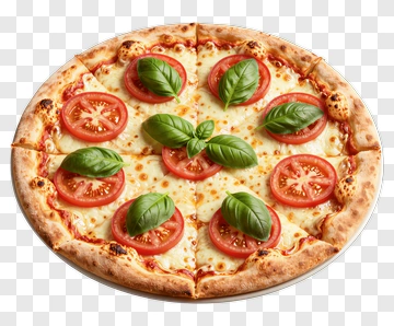Margherita Pizza With Tomato And Basil PNG