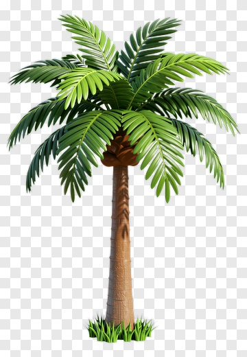 Palm Tree With Fronds And Trunk PNG