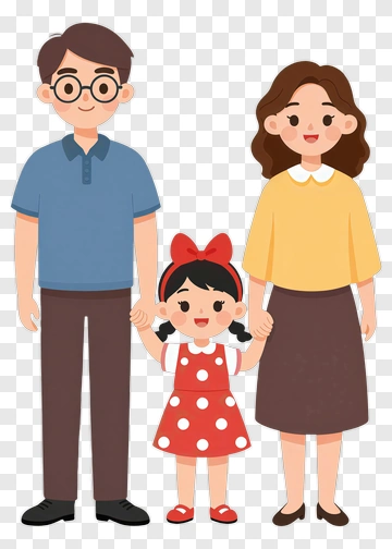 Happy Family Portrait PNG