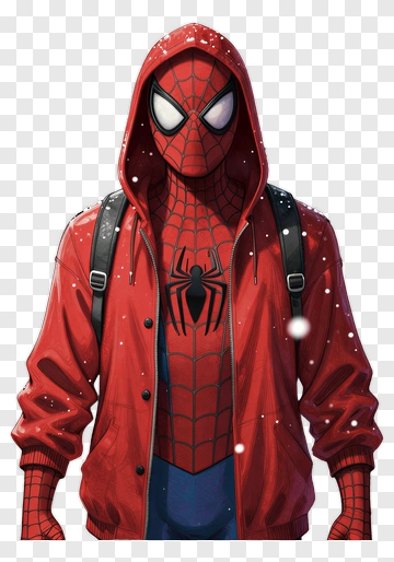 Spider-Man In Red Hoodie PNG