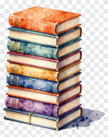 Stack Of Watercolor Books PNG