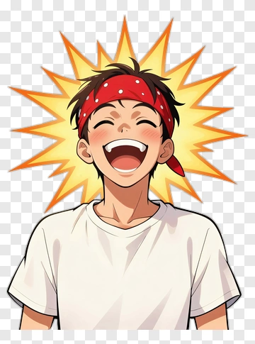 Boy Laughing With Red Bandana PNG
