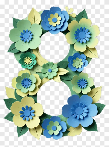 Paper Flower Number Eight PNG