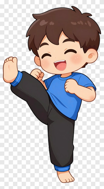 Happy Boy Kicking PNG