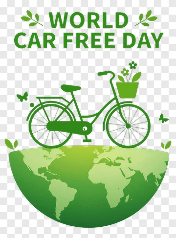 World Car Free Day Bicycle On Earth PNG