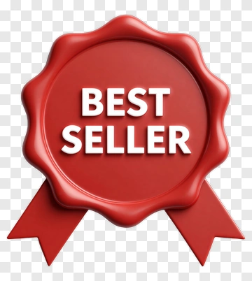 Red Best Seller Seal With Ribbon PNG