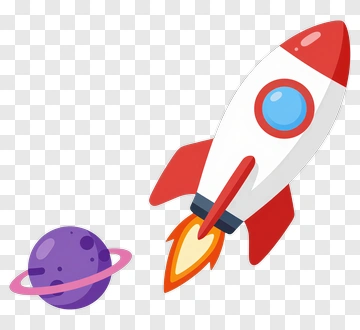 Rocket Flying Past Planet PNG