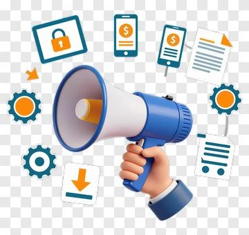 Hand Holding Megaphone For Business Communication PNG