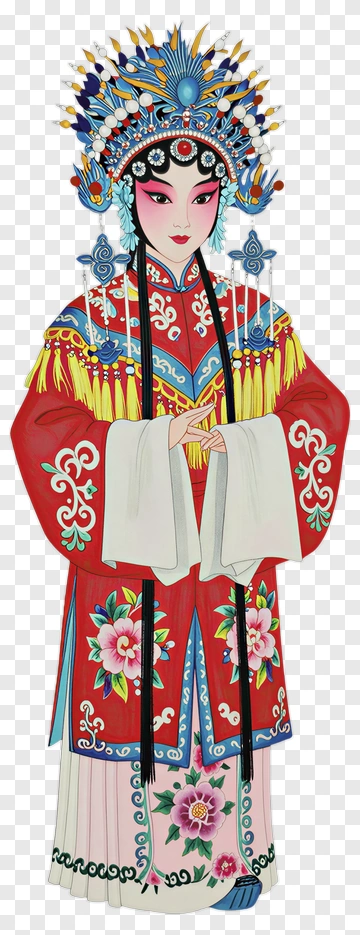 Peking Opera Actress In Traditional Costume PNG