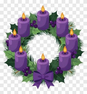 Advent Wreath With Candles And Holly PNG