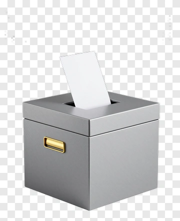 Voting Box With Ballot Paper PNG