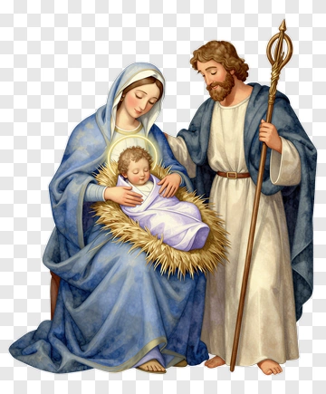 Mary Joseph And Jesus At Nativity PNG