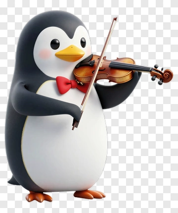 Penguin Playing Violin PNG