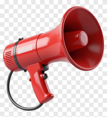 Red Megaphone With Black Handle PNG