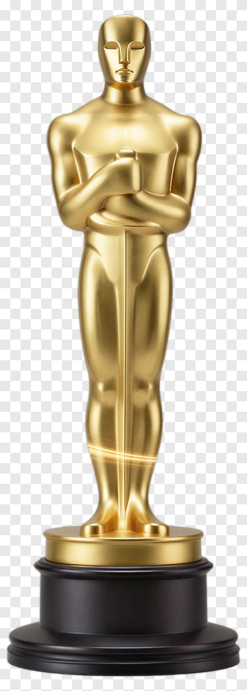 Golden Oscar Statue With Glow Effect PNG