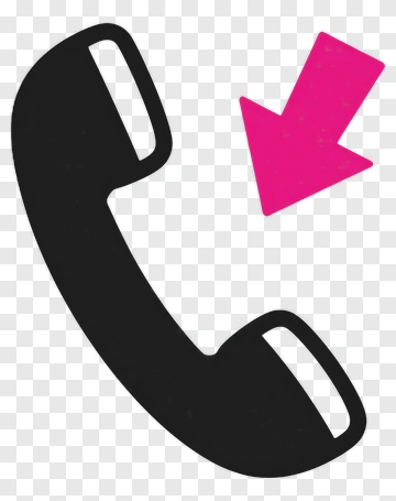 Black Telephone With Pink Arrow PNG