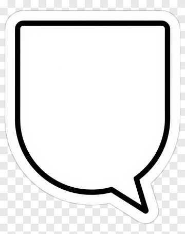 White Speech Bubble With Black Outline PNG