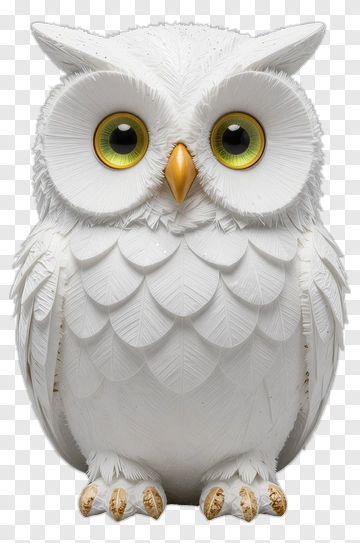 White Owl With Big Eyes PNG