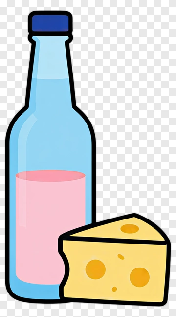 Bottle And Cheese PNG