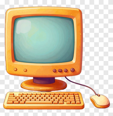 Retro Computer Setup PNG