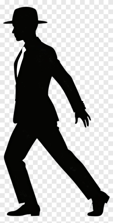 Silhouette Of A Man In A Hat And Suit PNG