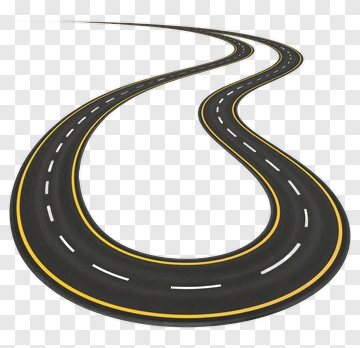 Winding Road With Yellow Lines PNG
