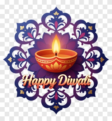 Happy Diwali Diya Lamp PNG