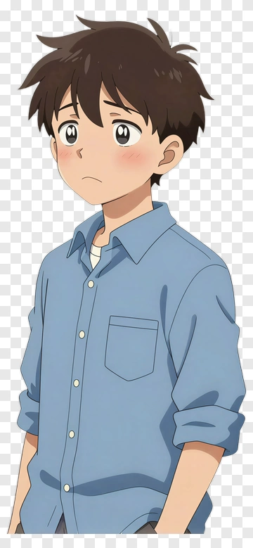 Anime Boy With Blush PNG