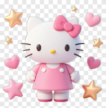Hello Kitty In Pink Dress PNG