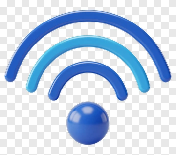 Blue Wi-Fi Symbol With Sphere PNG