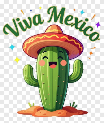 Happy Cactus In Sombrero PNG