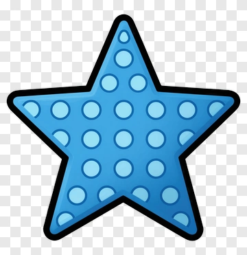Blue Star With Polka Dots PNG