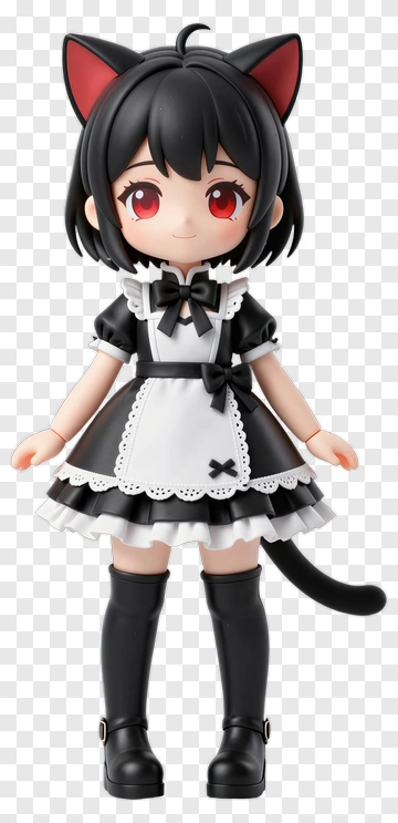 Cat Girl In Maid Outfit PNG