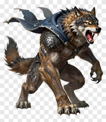 Wolf Warrior In Battle Stance PNG