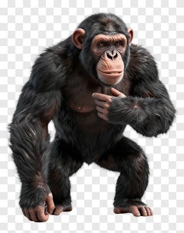 Chimpanzee In A Crouching Pose PNG