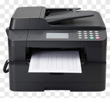 Black Printer With Document Output PNG