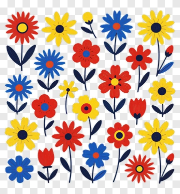 Colorful Floral Pattern PNG