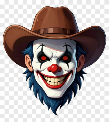 Scary Clown Cowboy PNG