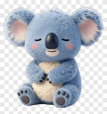 Cute Blue Koala Holding Heart PNG