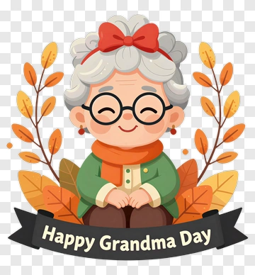 Happy Grandma Day Cartoon Illustration PNG