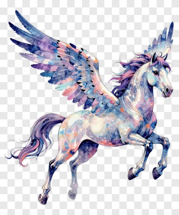 Pegasus With Wings And Mane PNG