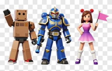 Three Cartoon Characters Standing Together PNG