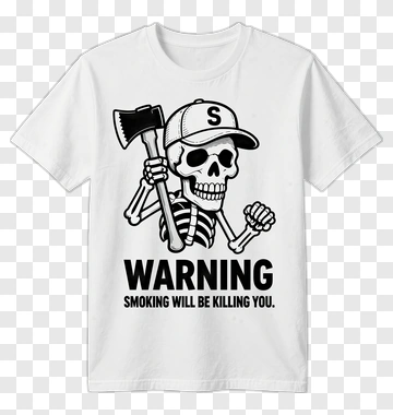 Skull With Axe Wearing Cap PNG