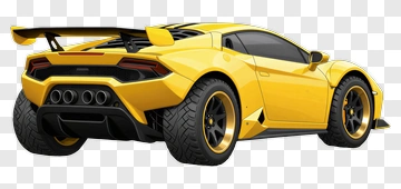 Yellow Sports Car Rear View PNG