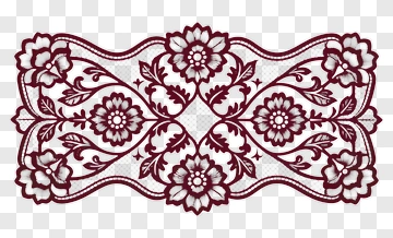 Maroon Lace Floral Design PNG