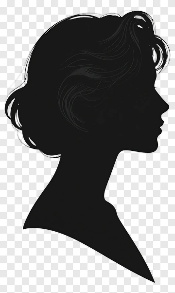 Silhouette Of A Woman In Profile PNG