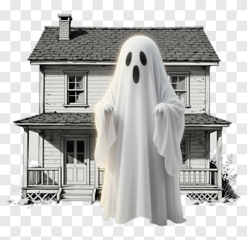 Ghost Standing In Front Of A House PNG